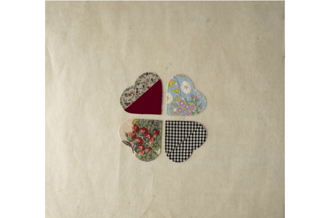 Marque-page ♥︎ en tissus de récupération 