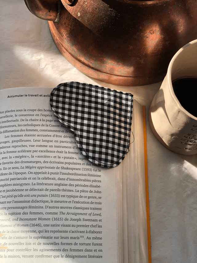 Marque-page ♥︎ en tissus de récupération 
